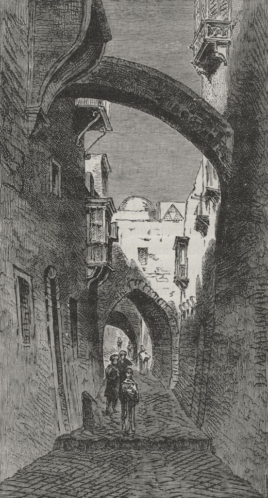 JERUSALEM. The Via Dolorosa 1882 old antique vintage print picture